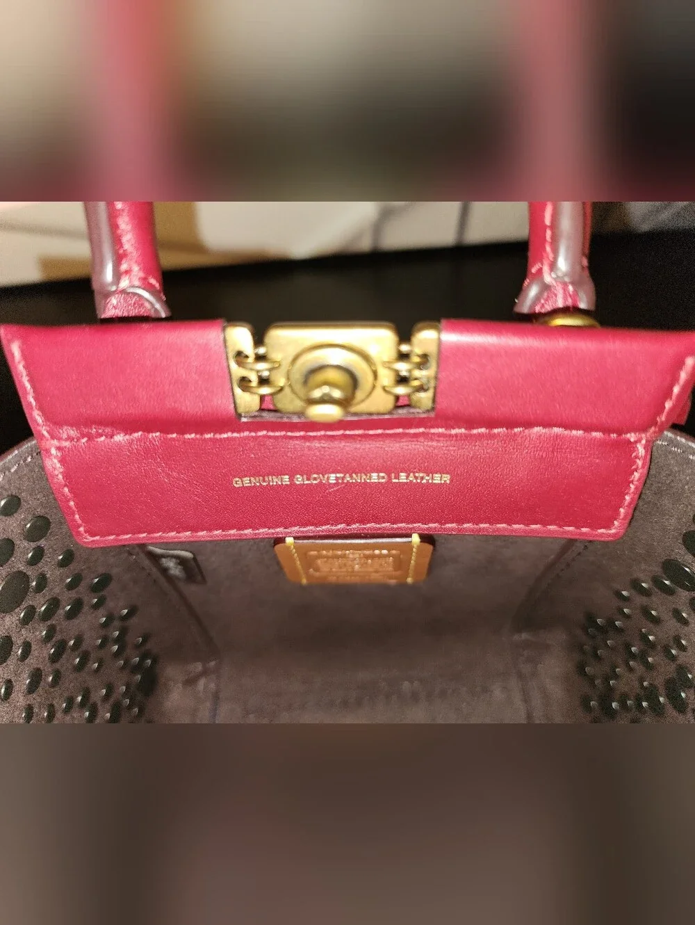 GUC 1941 COACH Create Troupe Tote 16 In Deep Red With Rivets, Unique 1 Of A Kind